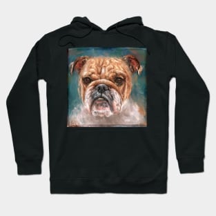 Painting of a Bulldog with Angry Face Hoodie